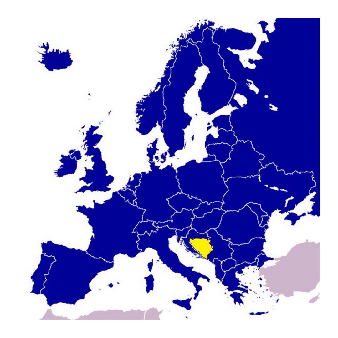 Bản đồ của Bosnia châu âu