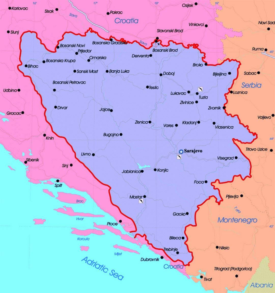 Bosnia bản đồ chính trị