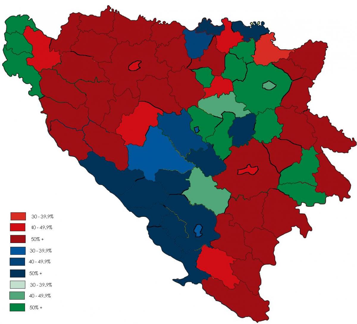 Bosnia tôn giáo bản đồ