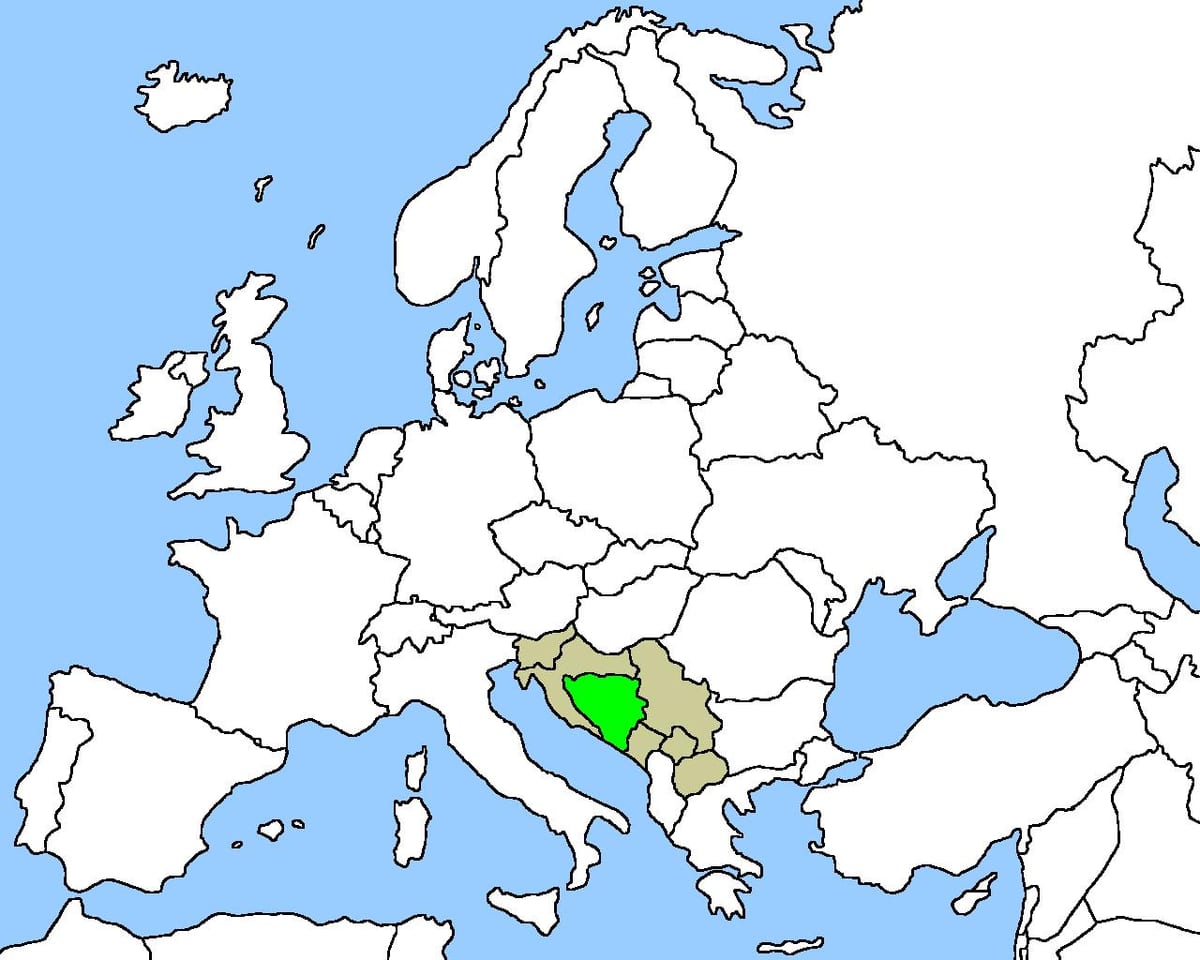 Bản đồ của Bosnia vị trí trên
