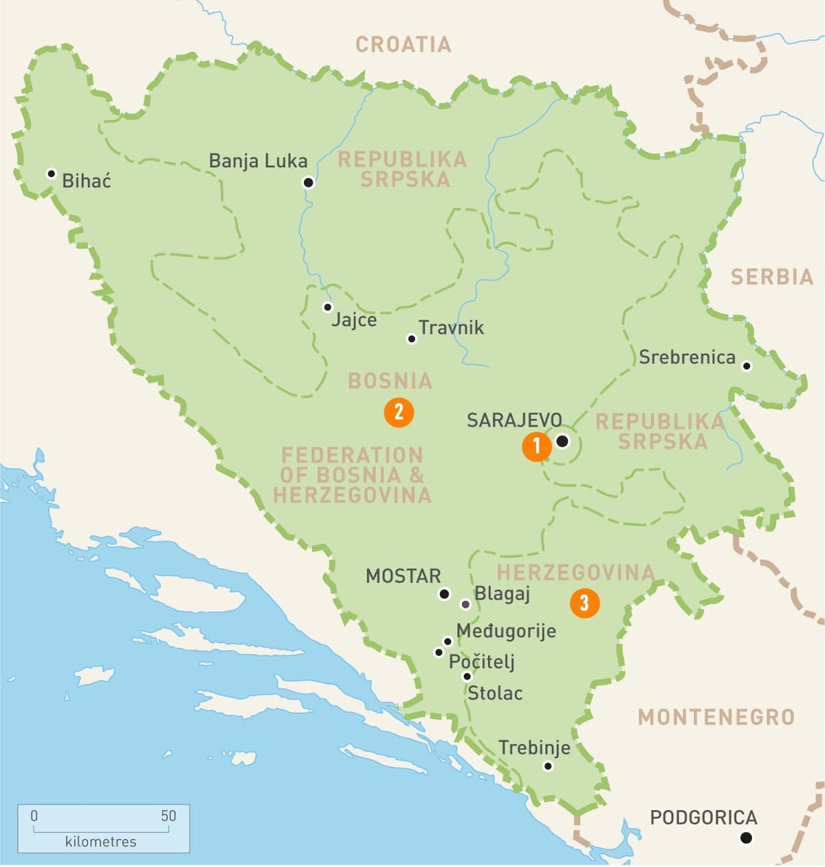 Bản đồ của sarajevo Bosnia