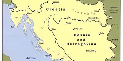Bản đồ của Bosnia và nước xung quanh