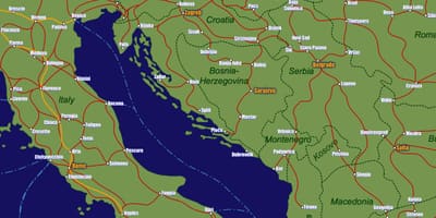 Bosnia bản đồ đường sắt