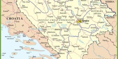 Bản đồ của đường Bosnia
