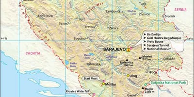 Bản đồ của Bosnia nước
