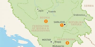 Bản đồ của sarajevo Bosnia